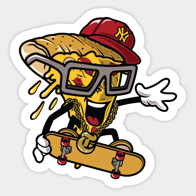 The Skater Pizza Pizza Sticker TeePublic